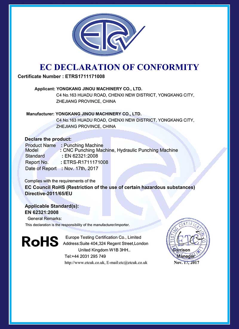 苏州RoHS Certificate